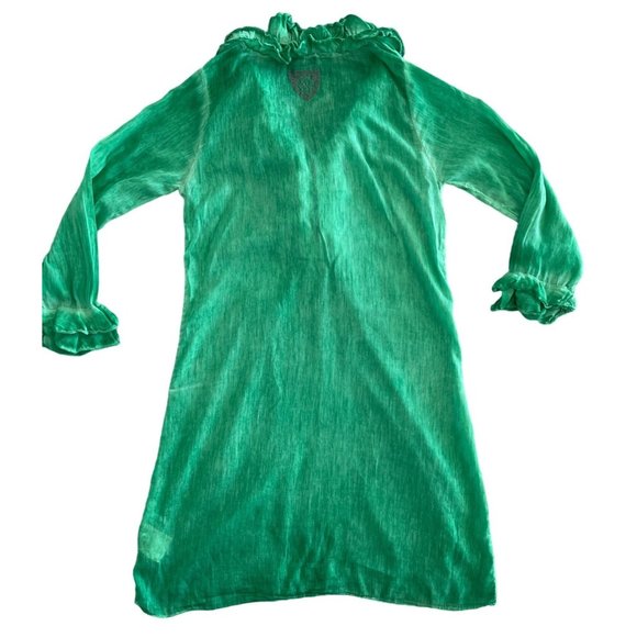 RA-RE Womens Dress Swim Cover Up Ruffle‎ Neck Silk Blend Green 44 IT 6-8 Logo - Picture 10 of 11